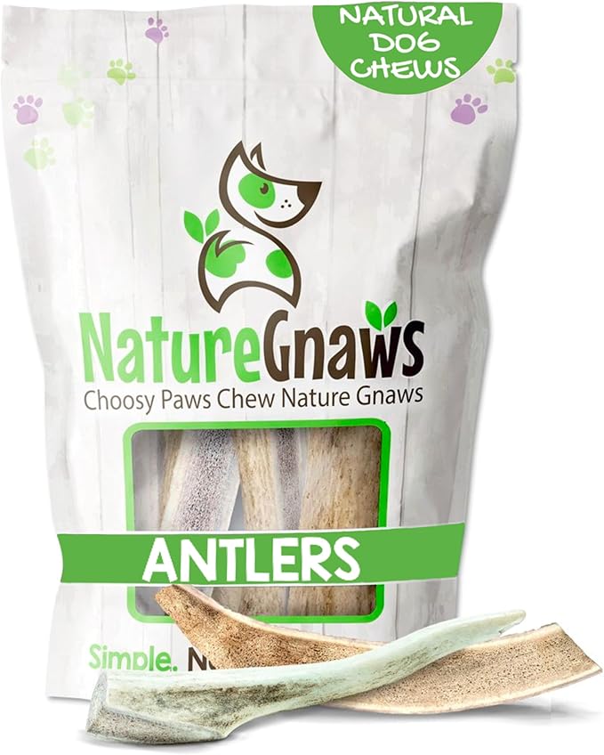 Antlers for Dogs (8oz) - Mix of Elk and Deer Antler - Variety of Split and Whole Pieces - Long Lasting for Aggressive Chewers and Large Dogs