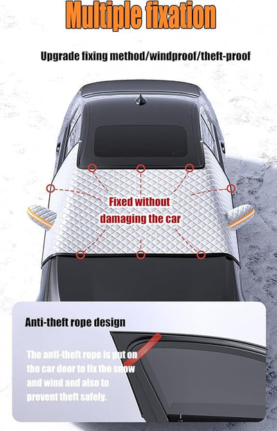 Windshield Snow Cover for Lincoln Navigator L 2018-2020 2021 2022 2023 2024 2025 2026, All Weather Vehicle Cover, Car Anti-Snow Cover Winter Magnetic Windshield Frost Cover, Winter Car Accessories