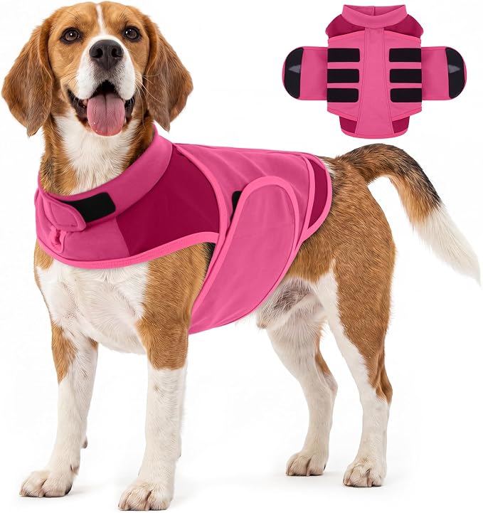 Dog Anxiety Relief Vest – Calming Compression Wrap for Dogs with Adjustable Snug Fit,Breathable Dog Calming Vest for 4th of July Fireworks,Thunderstorms,Separation Anxiety,Travel & Vet Visits,M