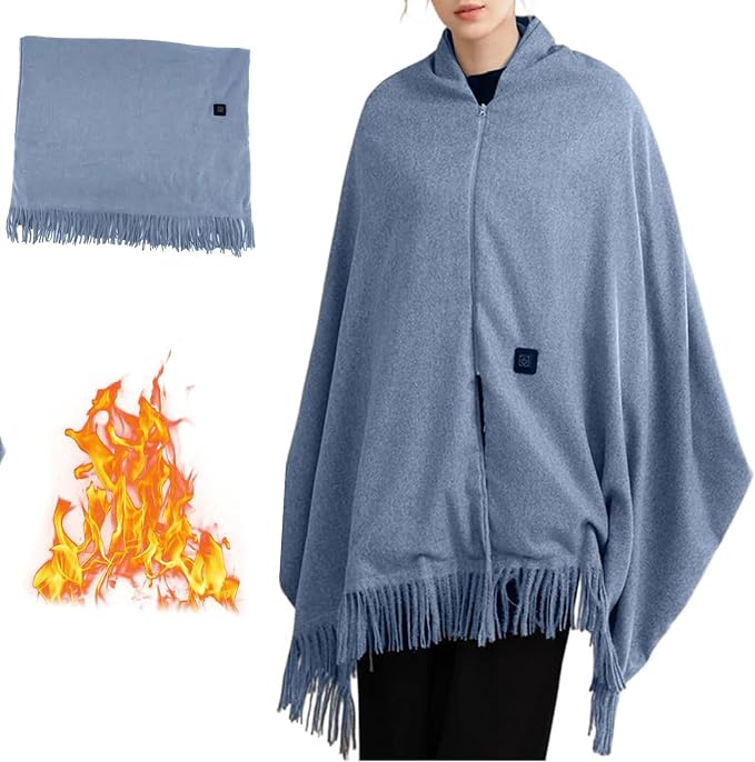 Heated Shawl Wraps for Women Portable Heated Blanket Wearable USB Heating Blanket Scarf for Winter Home Office Travel
