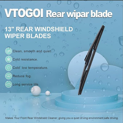 VTOGOI Original Factory Quality Rear Windshield Wiper Blades Replacement For Hyundai Santa Fe 2013-2018,Kia Sedona 2015-2021,Easy To Install 13"(Pack of 1)