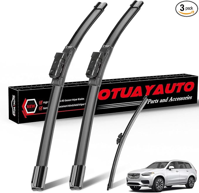 OTUAYAUTO Premium Windshield Wiper Blades - Replacement for Volvo XC90 2016-2023 XC40 2019-2024 V90 2017-2023- All-Weather Performance Top Lock Front and Rear Wipers, 24"+20"+14" (Pack of 3)