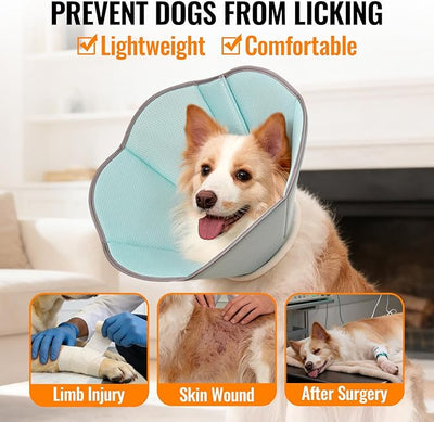 MAXFUT Dog Cone Collar,Soft Cone for Dogs to Stop Licking After Surgery,Non Inflatable Dog Donut Cone (Pink, XXL)