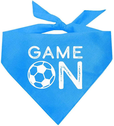 Game On Soccer Dog Bandana | 100% Cotton Adjustable Triangle | Made in USA | Soccer| Sports | Biggest Fan | Game Day | Turquoise, One Size (1073)