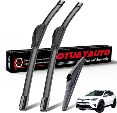 OTUAYAUTO Windshield Wiper Blades Replacement for Toyota RAV4 2013 2014 2015 2016 2017 2018 All-Extreme Weather Performance Quiet No Trace Front and Rear Wipers U/J Hook 26"+16"+10" (Pack of 3)