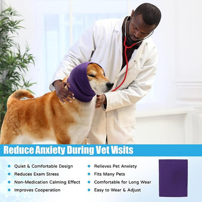 Dog Calming Hoodie Ear Muffs Noise Protection, Dog Hoodie Hematoma Ear Wrap, Ear Covers for Bath, Thunderstorms