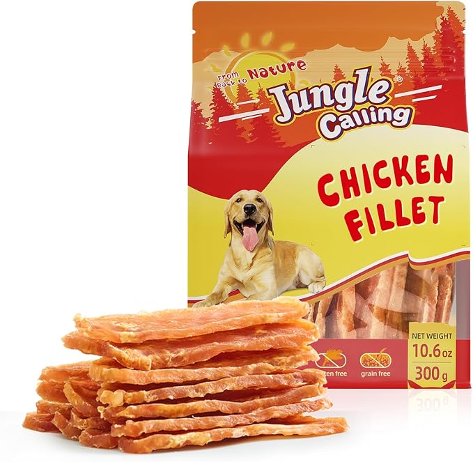 Dog Treats Chicken Jerky Training Treats, Slow Roasted Snacks for Medium and Large Dogs Chewy Treats 10.6 Ounce (Chicken Fillet)