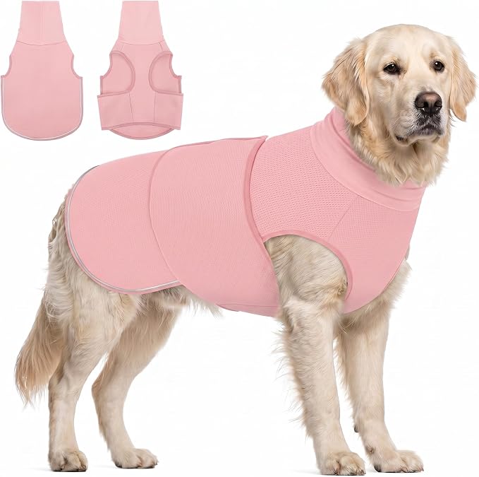 Dog Anxiety Vest, Thunder Jacket for Dogs Anxiety Extra-Large, Breathable Pet Calming Shirt for Fireworks, Thunder, Travel, Separation, Anti-Anxiety Pets Calming Vest with High Collar, XXL