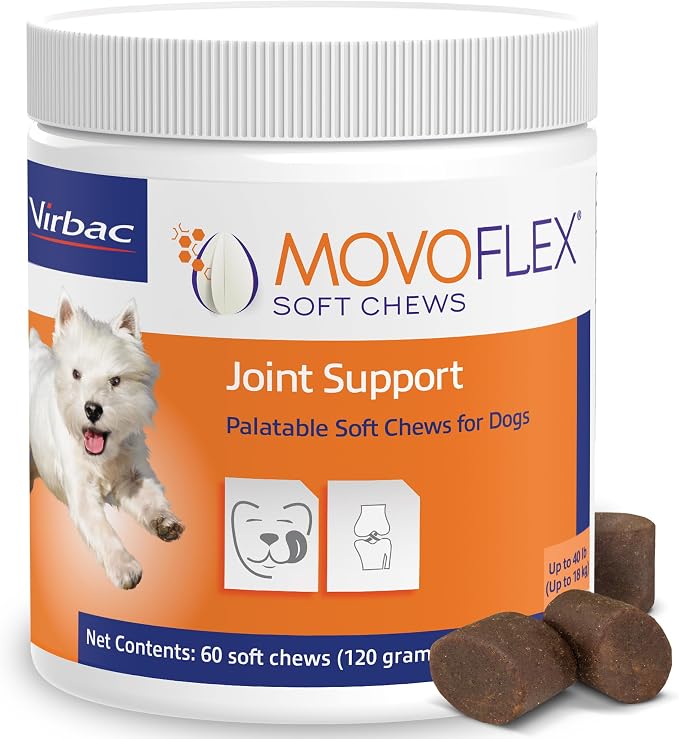 MOVOFLEX Joint Support Supplement for Dogs - Hip and Joint Support - Dog Joint Supplement - Hip and Joint Supplement Dogs - 60 Soft Chews for Small Dogs (By )