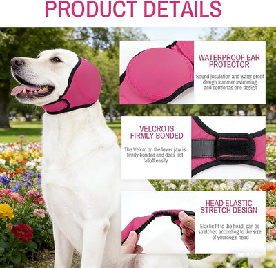 Dog Ear Muffs for Noise Protection, Soft Quiet Dog Ear Headband, Dog Ear Covers for Anxiety Relief, Calming No Flap Ear Wraps for Dog Hematoma Fireworks Thunderstorms Bathing Grooming