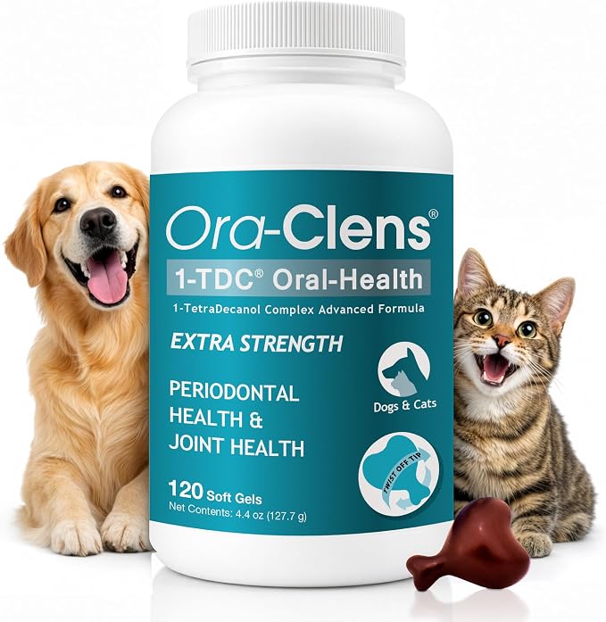 1-TDC Periodontal Supplement ES for Dog & Cat, Supports Oral, Hip & Joint Health, Muscle & Stamina Recovery, Skin & Coat Health, 120 Capsules