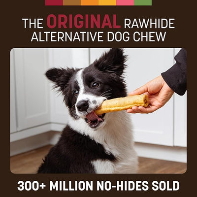 Earth Animal No Hide Chews - Long Lasting Rawhide Free Medium Dog Chews Rolls, Beef - 2 Count