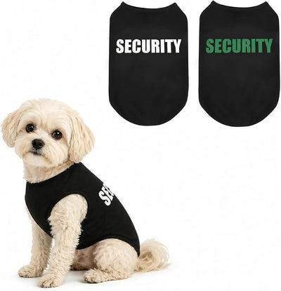 Upgraded Dog Security Shirt Vest for Puppy, Cat, and Dog, Cotton Technical Fabric with Fluorescent Printing, Large Medium Small (EL, Black)