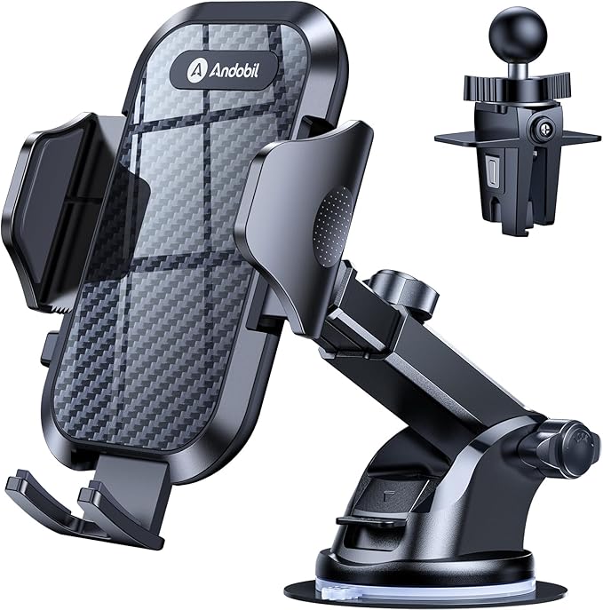 Car Phone Holder, 2026 Military-Grade 89lbs Strongest Suction Phone Holders for Your Car Dashboard/Windshield/Vent Easy Clamp Car Phone Mount Stand for iPhone 17 16 15 14 13 Pro Max Samsung