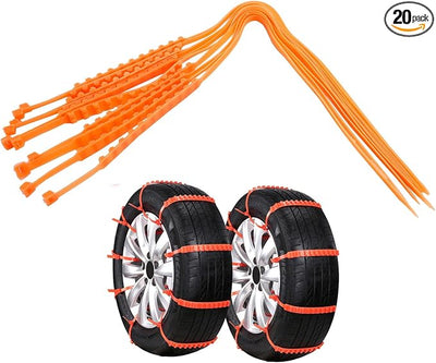 Topteng Tire Snow Chains, 10PCS Snow Tire Chain Anti-Skid Belt for Car Truck SUV Emergency Winter Driving (orange, 10Pcs)