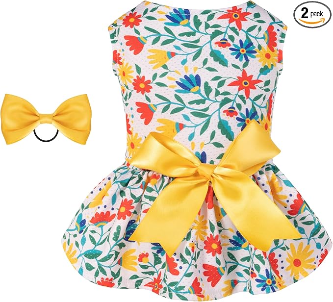 CuteBone Dog Mesh Dress Puppy Sundress Pet Outfit Summer Fashion for Small Dogs Girl Cat Clothes