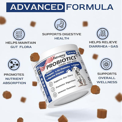 Petnanny Probiotics for Dogs, Chicken Flavor Natural Dog Probiotic Soft Chews Supports Digestion, Gut Health, Stool Quality & Immune System Highly Palatable for All Breeds