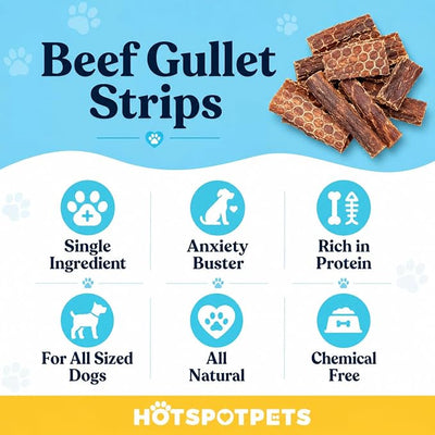 hotspot pets Beef Dog Treats Esophagus (6 Inches)(10 Pack) - 100% Natural Healthy Chews for Dogs - Meat Jerky Snack, Free of Preservatives, Hormones from Grass Fed Cattle
