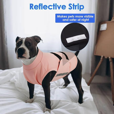 MIGOHI Dog Anxiety Relief Coat,Comfort Anxiety Vest for Dogs,Adjustable Dog Anxiety Calming Wrap for Fireworks,Thunderstorm,Travel,Separation,Anxiety Jacket for Small Dogs,S,Pink