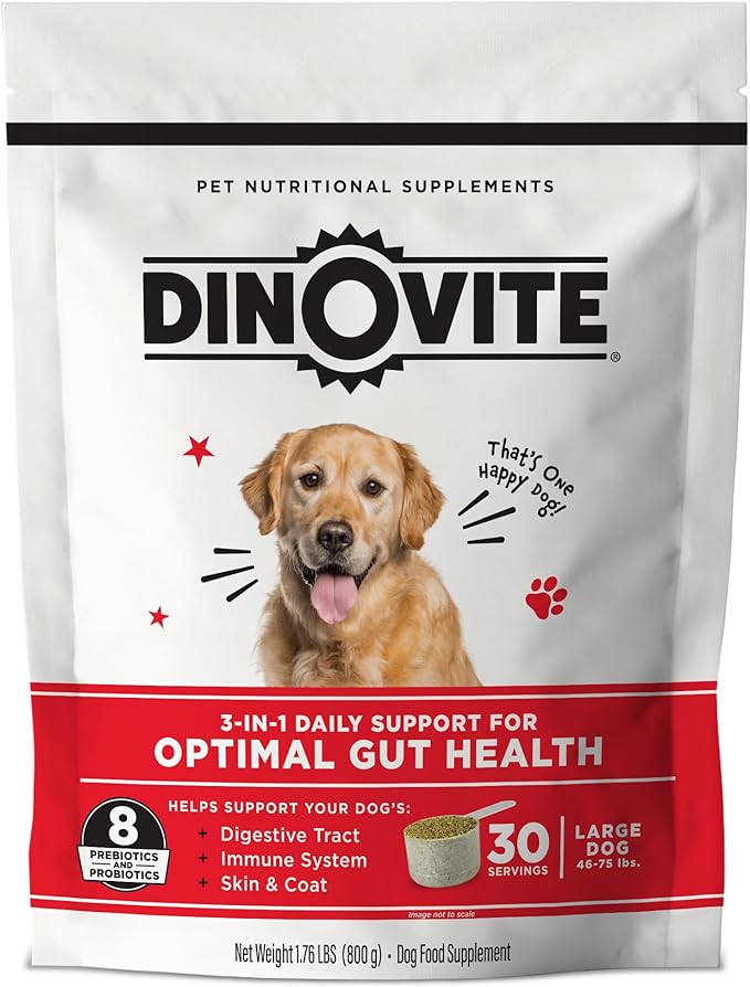 Probiotics for Dogs, Probiotic Powder Food Topper for Large Dogs (45+ lb), Daily Digestive Health & Skin Support with Omega-3s, 30 Servings