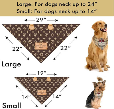 Dog Bandana Pucci Designer Fashion Clothes Scarf kercheif for Small Medium and Large Dogs. Funny Parody Gift for Girl or boy Dog Soft Durable Fabric, Adjustable tie-on Style Triangle