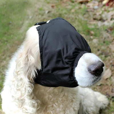 NACOCO Dog Calming Cap Eye Mask Nylon Shading Pet Mask Muzzle for Grooming Anti Car Sickness (Black,L)