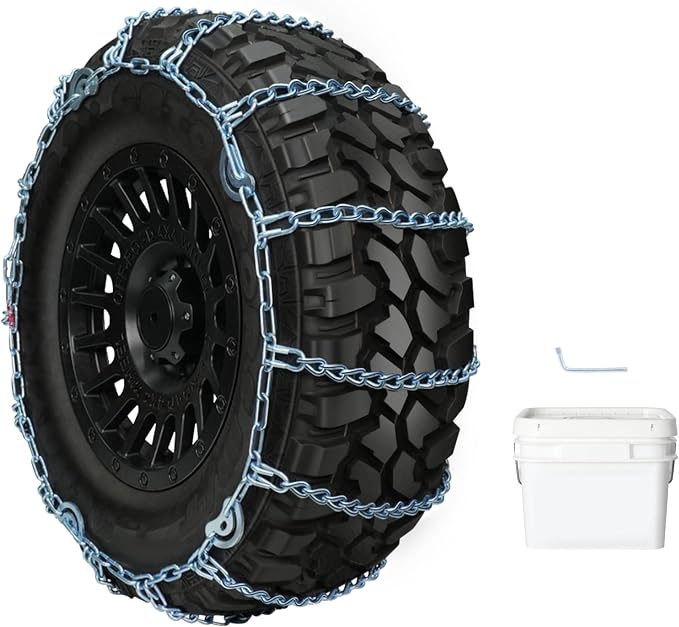 ECCPP Snow Tire Chains 225-245 255 265 275 285 295(15"16"17"18"19"20") | Set of 2 Cars Pickups SUV Universal Emergency Tire Traction Chain Adjustable Portable Anti-Skid Thickening QG2228CAM