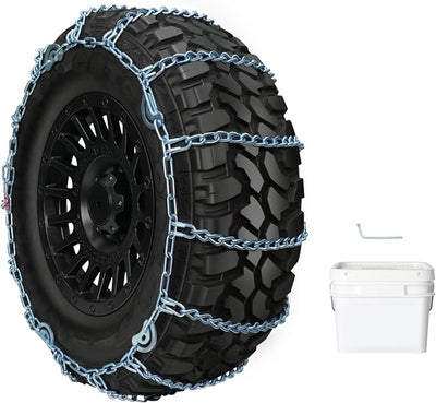 ECCPP Snow Tire Chains 225-245 255 265 275 285 295(15"16"17"18"19"20") | Set of 2 Cars Pickups SUV Universal Emergency Tire Traction Chain Adjustable Portable Anti-Skid Thickening QG2228CAM