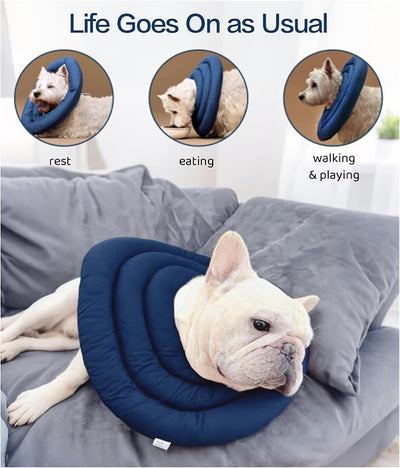 Soft Dog Cones, Recovery Dog Donut Collar After Surgery- Cone of Shame Alternative, Pet Elizabethan E-Collar Anti-Bite Lick Wound Healing Adjustable for Small Large Medium Dogs, 3XL