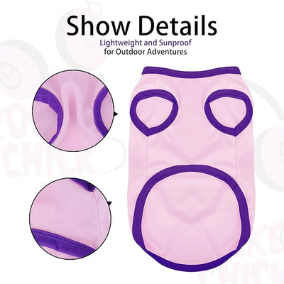 Color-Blocked Dog Tank Top with Playful Heat Transfer Designs – Lightweight Polyester Shirt for Small,MediumDogs, Perfect for Casual Outings.Rocker Chick Light Pink M
