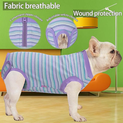 Recovery Suit for Dogs,Dog Cone Alternative Zipper Surgery Suit Female Spay,Soft Dog Surgery Suit for Anti Licking,Breathable Surgical Suit for Dogs Female Spay