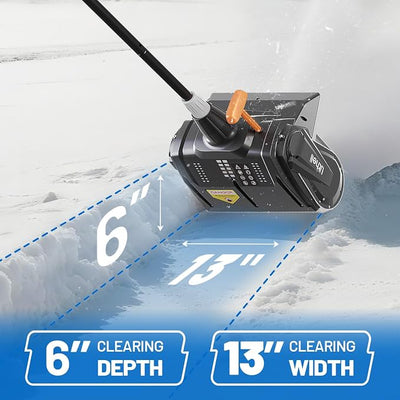 Litheli 40V Cordless Snow Shovel, 13'' Brushless Electric Snow Blower with 2X2.5 Ah Batteries Included, Lightweight Battery-Powered Snow Thrower for Driveway & Sidewalk