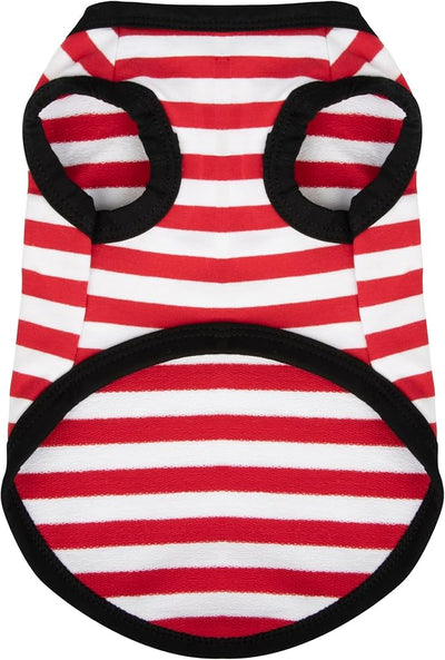 Paiaite Dog Striped Shirt Happy Color Cotton Sleeveless Puppy Pet Shirts Breathable Apparel Tank Top Colorful Puppy Sweatshirt Clothes for Small Medium Dogs Red 3XL