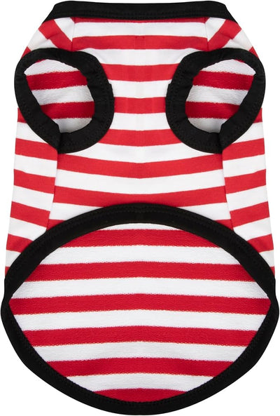 Paiaite Striped Dog Shirt Happy Color Cotton Sleeveless Puppy Shirts Breathable Pet Apparel Tank Top Colorful Puppy Sweatshirt Clothes for Small Medium Dogs Red XXS