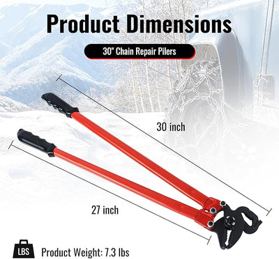 YHK 30" Chain Repair Pliers, Snow Tire Chain Repair Pliers, Quick Open and Close Chain