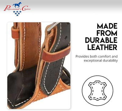 Professional's Choice The Dare Cribbing Control Collar | Durable Leather Cribbing Prevention for Horses | Fully Reversible Adjustable Fit with Removable Fleece