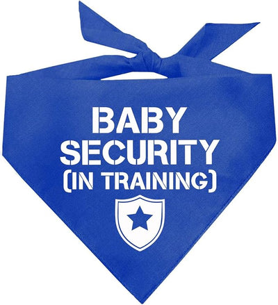 Baby Security in Training Dog Bandana | 100% Cotton Adjustable Triangle | Made in USA | New Baby | Pregnancy Announcement Photoshoot Prop | Gender Reveal | Royal X-Small (223)
