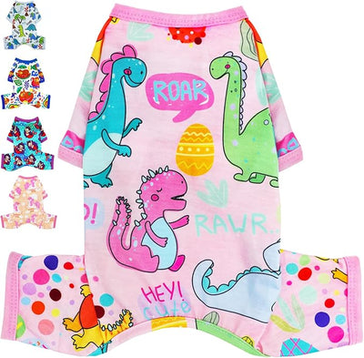 Dog Pajamas Spring Summer Dog Clothes for Small Medium Dogs Girl Boy Cute Soft Puppy Pjs Clothes Doggie Onesies Cat Pet Jammies Outfit (X-Small)