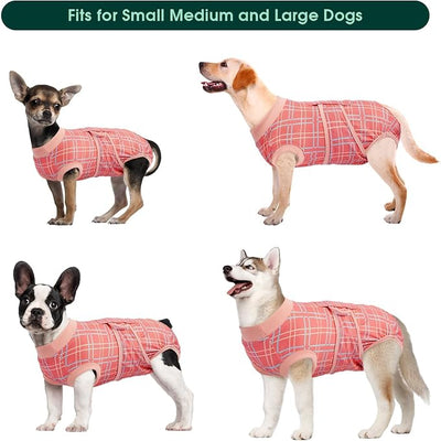 Kuoser Dog Recovery Suit for Female Male Dogs, Post-Surgery Bodysuit for Spay Neuter, Dog Onesie After Surgery, Anti-Licking Pet Surgical Recovery Suit, Pink S