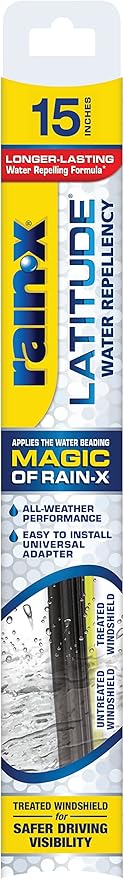 Rain-X 5079273-2 Repellency Water Repellent Wiper Blades, 15" Windshield Wiper, All Weather Streak-Free for Enhanced Visibility w/Water Repellency Formula
