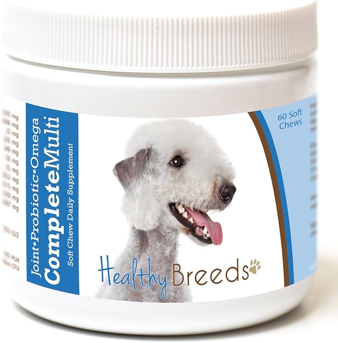 Bedlington Terrier All in One Multivitamin - Complete with Probiotics, Glucosamine, Chondroitin & Omegas - 60 Soft Chewy Treats