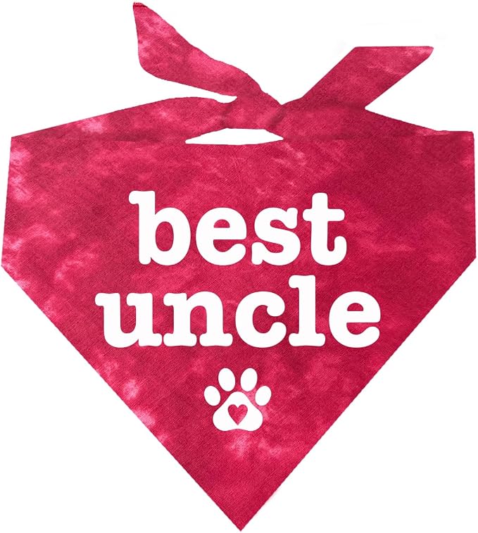 Best Uncle Father's Day, Valentine's Day, Birthday Dog Bandana (Red Scrunch, OS 588)