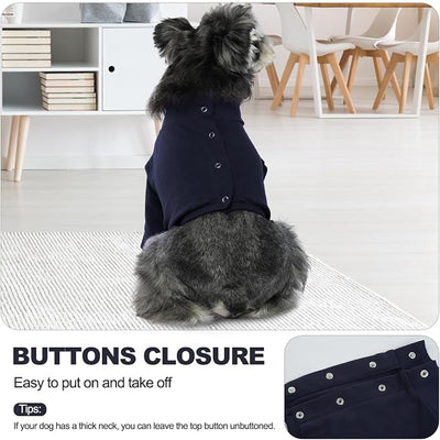 IDOMIK Dog Recovery Suit, Dog Surgery Recovery Suit Front Legs, Comfy Joint Leg Sleeves After Surgery, Elbow Braces Protector for Leg Injuries & Joint Pain, Cone Collar Alternatives,Navy,S