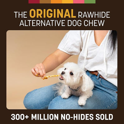 Earth Animal No Hide Stix - Long Lasting Rawhide Free Small Dog Chews Sticks, Peanut Butter - 10 Count