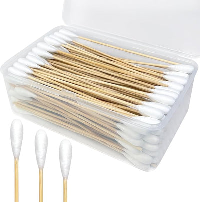 200-Pack of Long, Large Dog Ear Swabs with Bamboo Sticks: Perfect for Dog Ear Cleaning and Infection Treatment. Gentle, Effective, and Eco - Friendly for Pet Hygiene