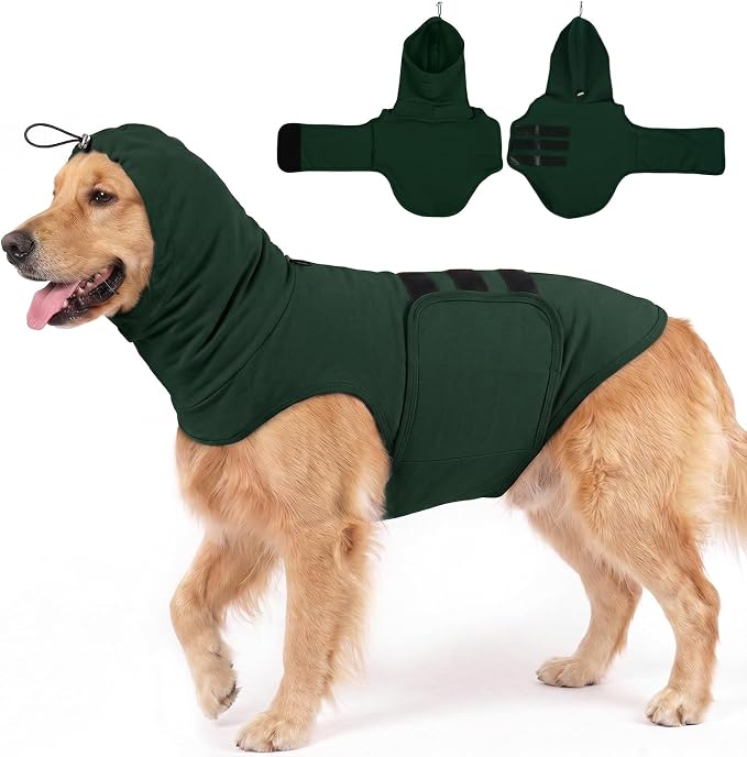 MIGOHI Dog Calming Vest | Soft XL Anxiety Vest for Dogs,Pet Anxiety Jacket for Large Dogs to Relieve Noise & Separation Stress, Dog Anxiety Wraps for Separation,Car Ride,Stranger Visit,Green,XL