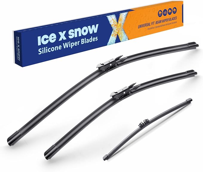 ICEXSNOW® Silicone Windshield Wiper Blades Replacement for 2020-2023 Ford Escape (Pack of 3) Automotive Replacement Windshield Wiper Blades,OEM Original Replacement 24"+20"+11"(A283H)