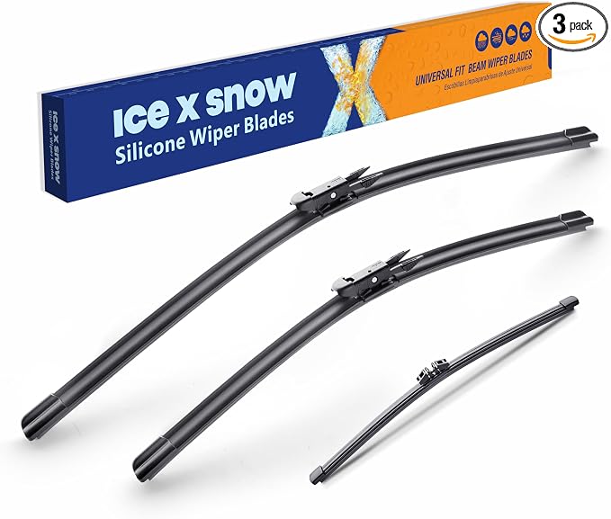 ICEXSNOW® Silicone Windshield Wiper Blades Replacement for 2011-2024 Ford Explorer (Pack of 3) Automotive Replacement Windshield Wiper Blades,OEM Original Replacement 26"+22"+11"(A283H)