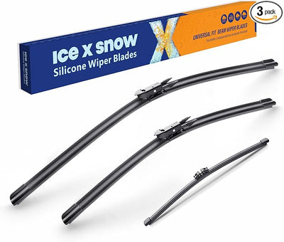 ICEXSNOW® Silicone Windshield Wiper Blades Replacement for 2011-2024 Ford Explorer (Pack of 3) Automotive Replacement Windshield Wiper Blades,OEM Original Replacement 26"+22"+11"(A283H)