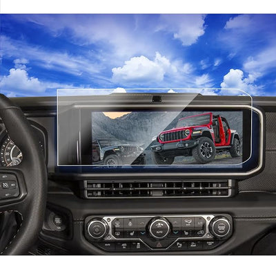 Anti-Glare 2025 2026 Jeep Wrangler Gladiator Screen Protector for 2024 2025 2026 Jeep Wrangler JL Gladiator 4xe Sport Rubicon X Sahara Willys Sport S 12.3Inch 2025 Wrangler Gladiator Accessories Tempered Glass Wrangler 12.3'' Matte